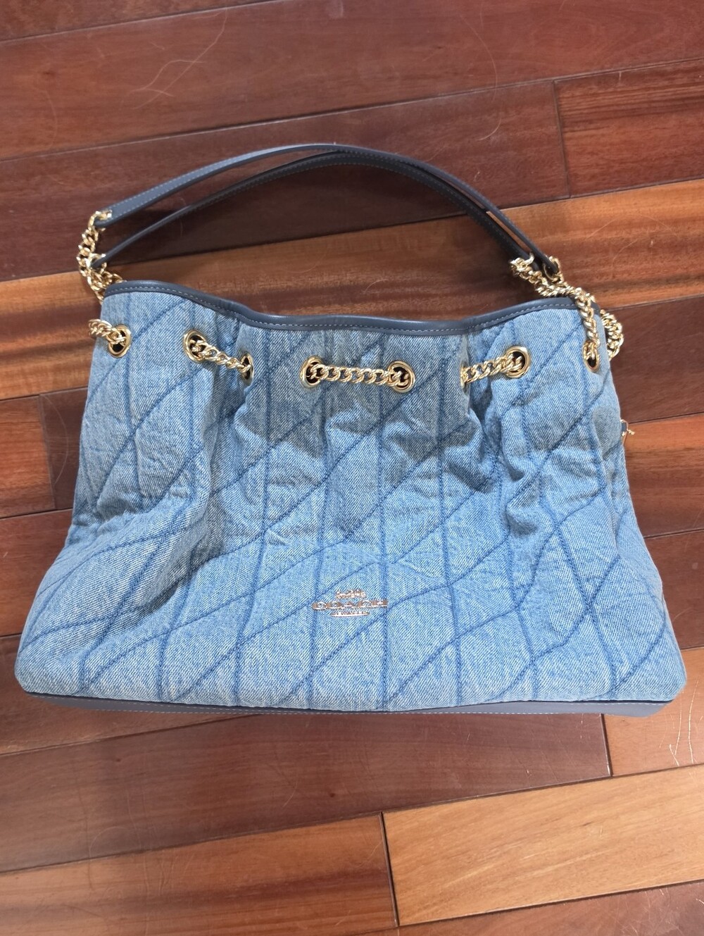 Coach Evelyn Shoulder Bag In Regenerative Cotton With Quilting